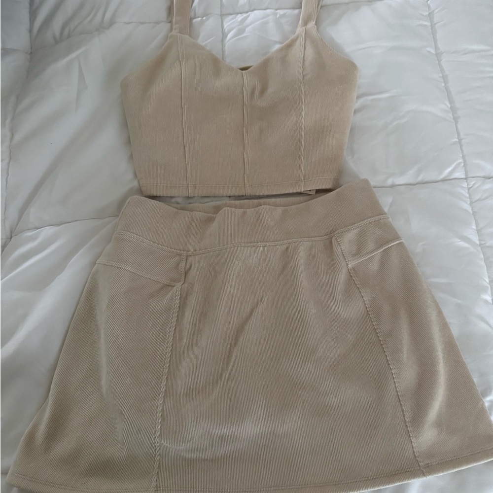 Aerie Beige Skirt Set